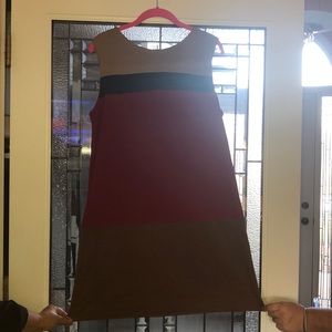 MNG Brown and Burgundy dress
